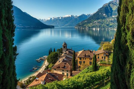 lake como with bellagio